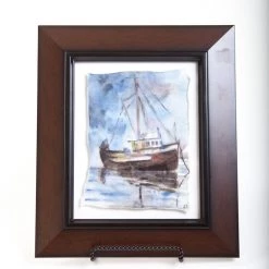 Odette Monaghan (Findlay, OH) Odette Monaghan "Foggy Morning" Glass Wafer Picture Art & Artists