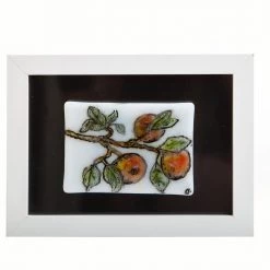 Odette Monaghan (Findlay, OH) Odette Monaghan "Peach Branch" Fused Glass Picture Art & Artists