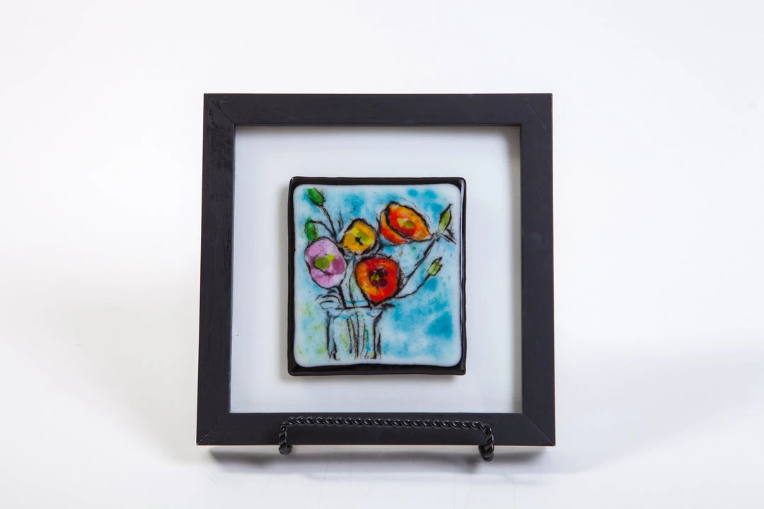 Kristen Dukat (Findlay, OH) Art & Artists Kristen Dukat "Multicolor Poppies" Fused Glass Picture 1 Kristen Dukat (Findlay, OH) Art & Artists Kristen Dukat "Multicolor Poppies" Fused Glass Picture