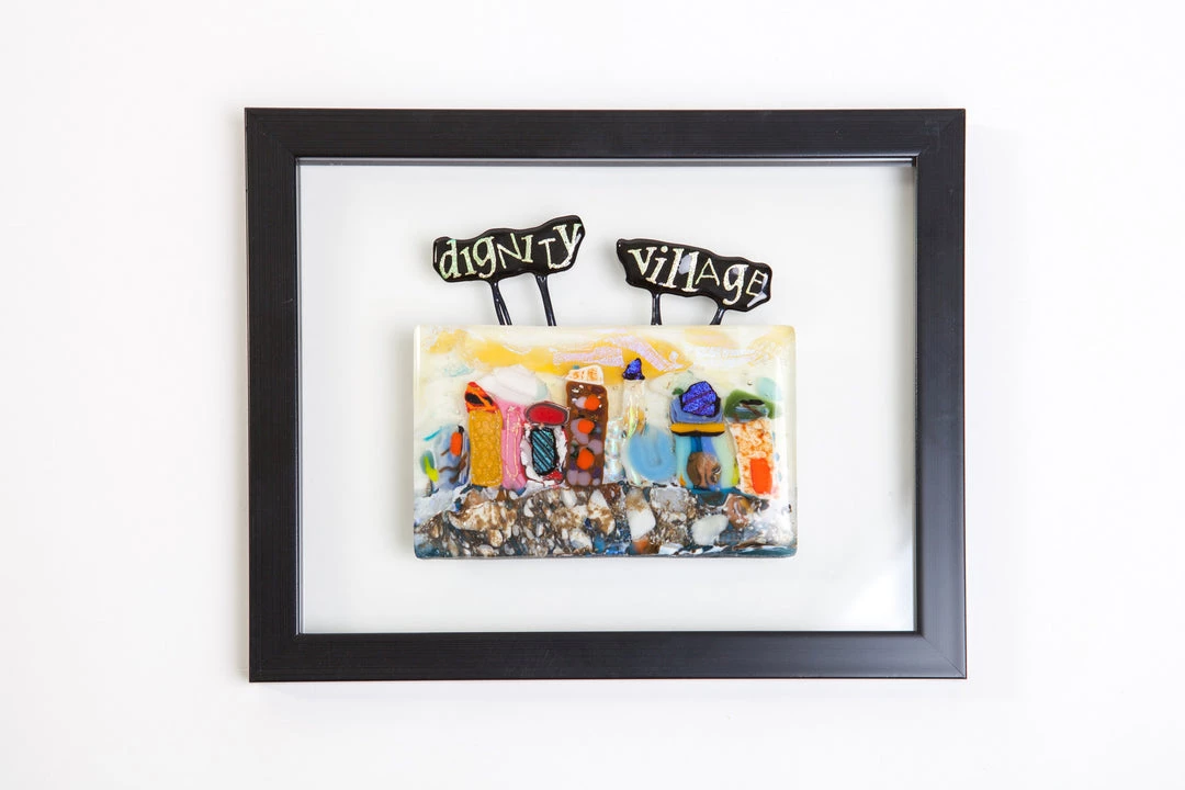 Kristen Dukat (Findlay, OH) Kristen Dukat "Dignity Village" Fused Glass Picture 1 Kristen Dukat (Findlay, OH) Kristen Dukat "Dignity Village" Fused Glass Picture