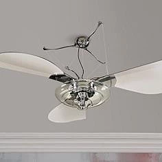 Artful Living Interior Design 58 Inch Polished Chrome & Acrylic Ceiling Fan W/Light