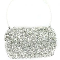 Clothing & Accessories Suzie Blue Silver Sequin Barrel Bag