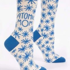 BlueQ Women's Crew Socks "Atomic Mom" Clothing & Accessories