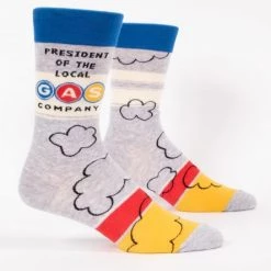BlueQ Men's Crew Socks: President Of The Local Gas Company