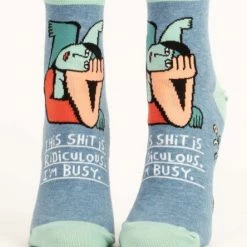 BlueQ Women's Ankle Sock: This Shit Is Ridiculous. I'm Busy. Clothing & Accessories