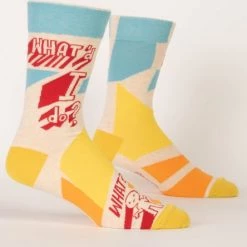 BlueQ Men's Crew Socks: "What'd I Do?"