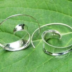 Objects Of Desire Artful Living Bali "Bulan" Sterling Silver Fair Trade Hoop Earrings Clothing & Accessories