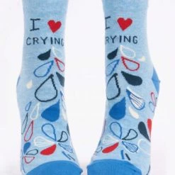 Clothing & Accessories BlueQ Women's Ankle Socks: I Love Crying