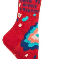 BlueQ Women's Crew Socks "I'm Not Here To Make Friends"