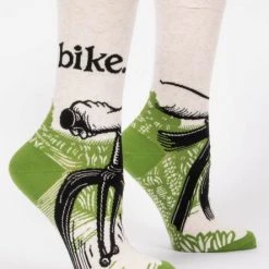BlueQ Women's Crew Socks: Bike. Clothing & Accessories