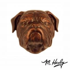 Michael Healy Door Knocker: Oiled Bronze Cast Aluminum Dog Knocker (Bulldog) Household