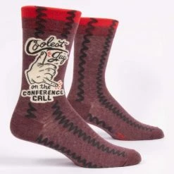 Clothing & Accessories BlueQ Men's Crew Socks: Coolest Guy On The Conference Call