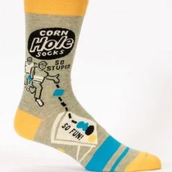 Clothing & Accessories BlueQ Men's Crew Socks: Corn Hole Socks, So Stupid
