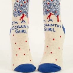 BlueQ Women's Ankle Socks: I'm A Country Girl Clothing & Accessories