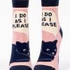 BlueQ Women's Ankle Socks: I Do As I Please Clothing & Accessories