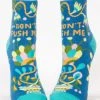 BlueQ Women's Ankle Socks "Don't Push Me" Clothing & Accessories