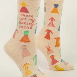 BlueQ Women's Crew Socks "These Are My Dressy Socks" Clothing & Accessories