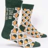 BlueQ Men's Crew Socks: I Love An Easy Challenge Clothing & Accessories