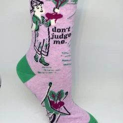 BlueQ Women's Crew Socks "Don't Judge Me"