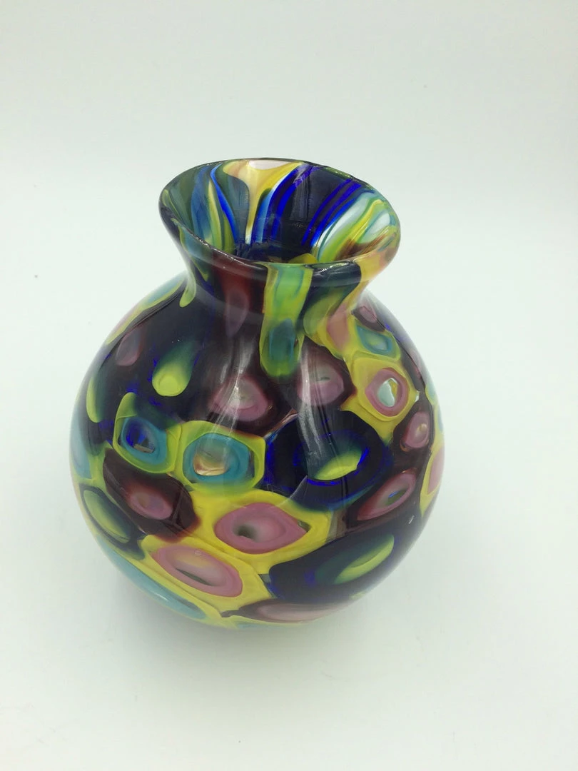 Brien Strancar (Toledo, OH) Brien Strancar Round Murrini Vase 1 Brien Strancar (Toledo, OH) Brien Strancar Round Murrini Vase