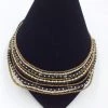Suzie Blue Gold & Black Beaded Collar Necklace
