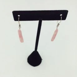 Verre-Julie Burton Verre Long Skinny Pink Glass Earrings With Sterling Findings Clothing & Accessories