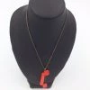Verre-Julie Burton Verre Red Long Skinny & Chicle Necklace W/Sterling Silver Findings Clothing & Accessories
