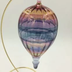 Salusa Glassworks Bandhu Dunham Blown Glass "Hot Air Balloon" Ornament Art & Artists