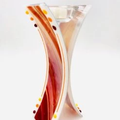 Martha Sackett (lima, OH) Martha Sackett Glass Tower Tea Light Candle Holder