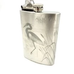 Jaguar Heron & Cattails Stainless Steel Flask