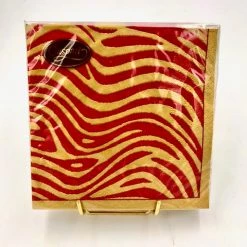 Caspari Serengeti Red Cocktail And Luncheon Napkin