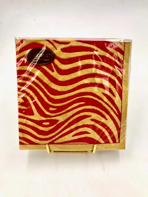 Caspari Serengeti Red Cocktail And Luncheon Napkin 1 Caspari Serengeti Red Cocktail And Luncheon Napkin