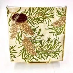 Caspari Pine Branches Cocktail And Luncheon Napkins Household