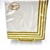 Caspari Gold/White Border Stripe Linen Paper Cocktail And Luncheon Napkins