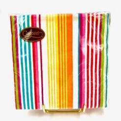 Caspari Beach Stripe Cocktail Napkins Household