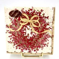 Caspari Pepperberry Holiday Wreath Cocktail, Luncheon & Dinner Napkins Household