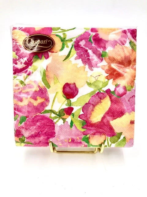 Caspari Peonies Cocktail Napkins Household 1 Caspari Peonies Cocktail Napkins Household