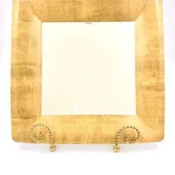 Caspari Gold Square Dinner Plate