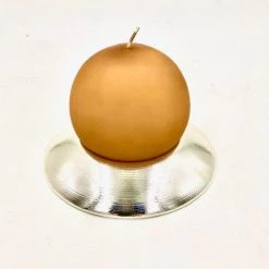 Argenesi Round Candleholder With Ball Candle Household