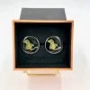 Objects Of Desire Artful Living Cufflinks-Hand Painted State Of Michigan And Great Lakes