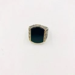 Objects Of Desire Artful Living Men's Silver & Gold Onyx Ring (9)