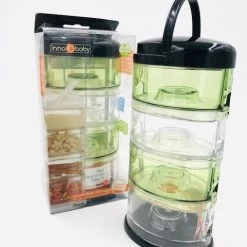 Innobaby Packin' Smart Essentials 4 Tier Clear & Green W/Black Top