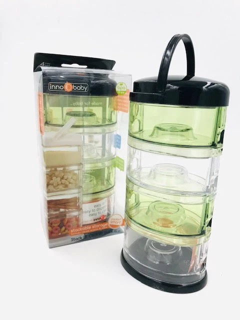 Innobaby Packin' Smart Essentials 4 Tier Clear & Green W/Black Top 1 Innobaby Packin' Smart Essentials 4 Tier Clear & Green W/Black Top