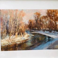 Findlay Art League (Kyle Park) Art & Artists Kyle Park: "Frozen River" Oil Painting