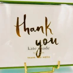 Kate Spade New York Kate Spade Gold Thank You Note Card Set-