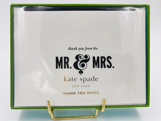 Kate Spade New York Luxury Brands Kate Spade "Mr & Mrs. Thank You" Note Card Set- 1 Kate Spade New York Luxury Brands Kate Spade "Mr & Mrs. Thank You" Note Card Set-