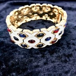 Objects Of Desire Artful Living Enameled Glass "Gem" Cuff Bracelet