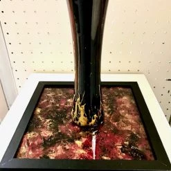 Vicky Bauman (Findlay, OH) Vicky Bauman: 8" Acrylic Pour Vase With Matching Tile Stand (#114)