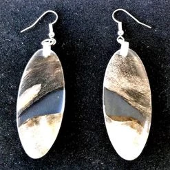 Dean Robertson: Medium Buckeye Wood With Resin Earrings Clothing & Accessories