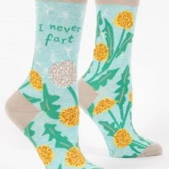 BlueQ Women's Crew Socks "I Never Fart" Clothing & Accessories